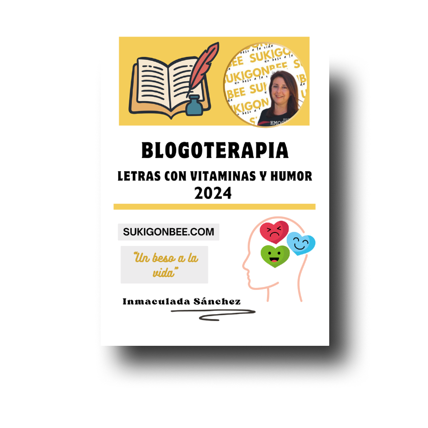 Portada libro: Blogoterapia. Letras con vitaminas y humor 2024.